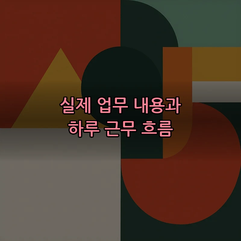 실제 업무 내용과 하루 근무 흐름