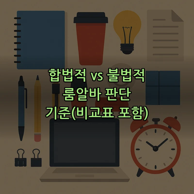 합법적 vs 불법적 룸알바 판단 기준(비교표 포함)