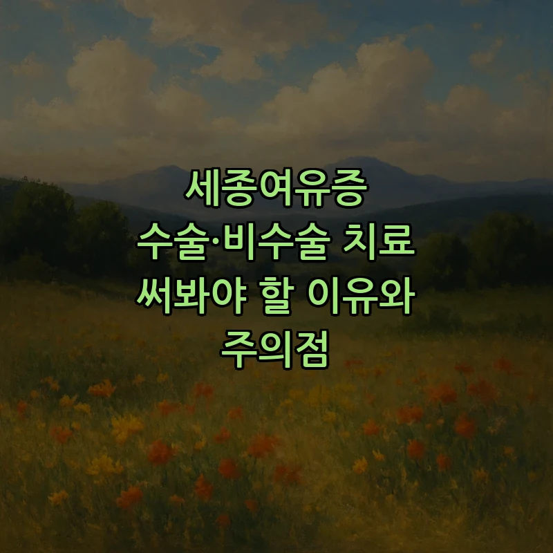 세종여유증 수술·비수술 치료 써봐야 할 이유와 주의점 커버 이미지