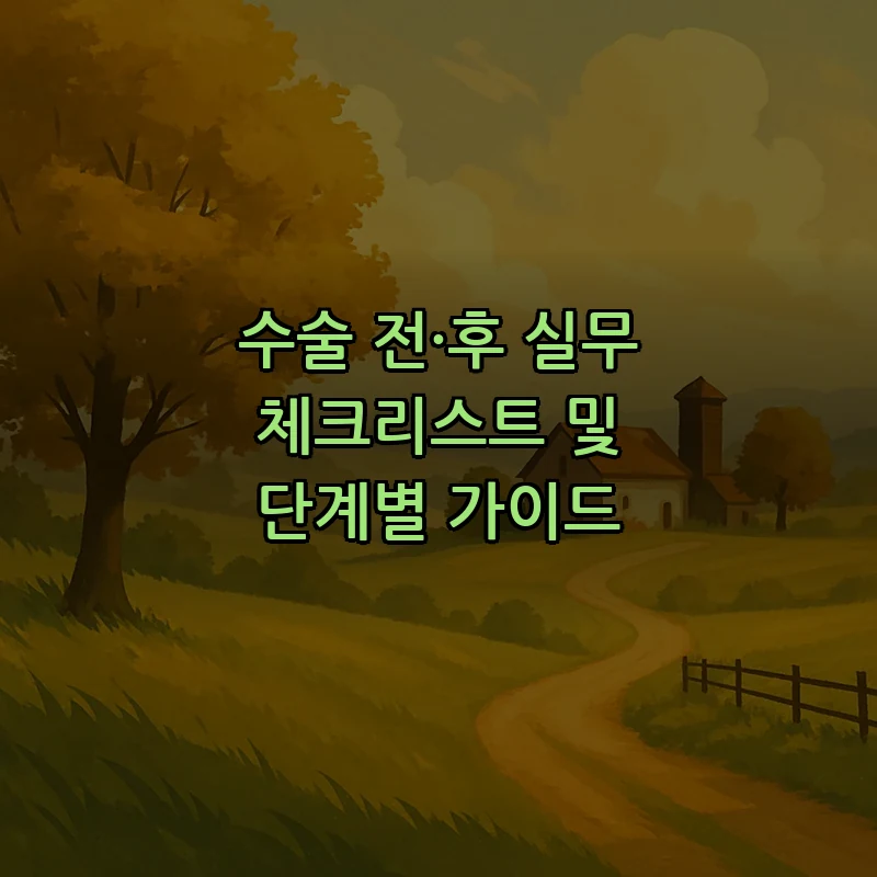 수술 전·후 실무 체크리스트 및 단계별 가이드