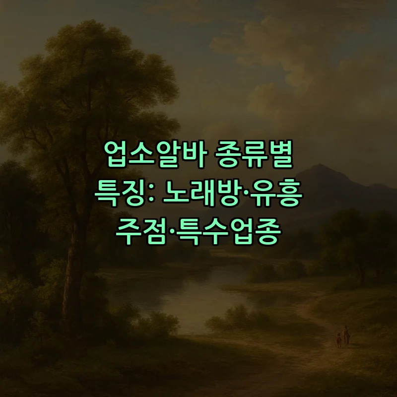 업소알바 종류별 특징: 노래방·유흥주점·특수업종