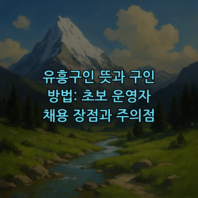 유흥구인 뜻과 구인 방법: 초보 운영자 채용 장점과 주의점 커버 이미지
