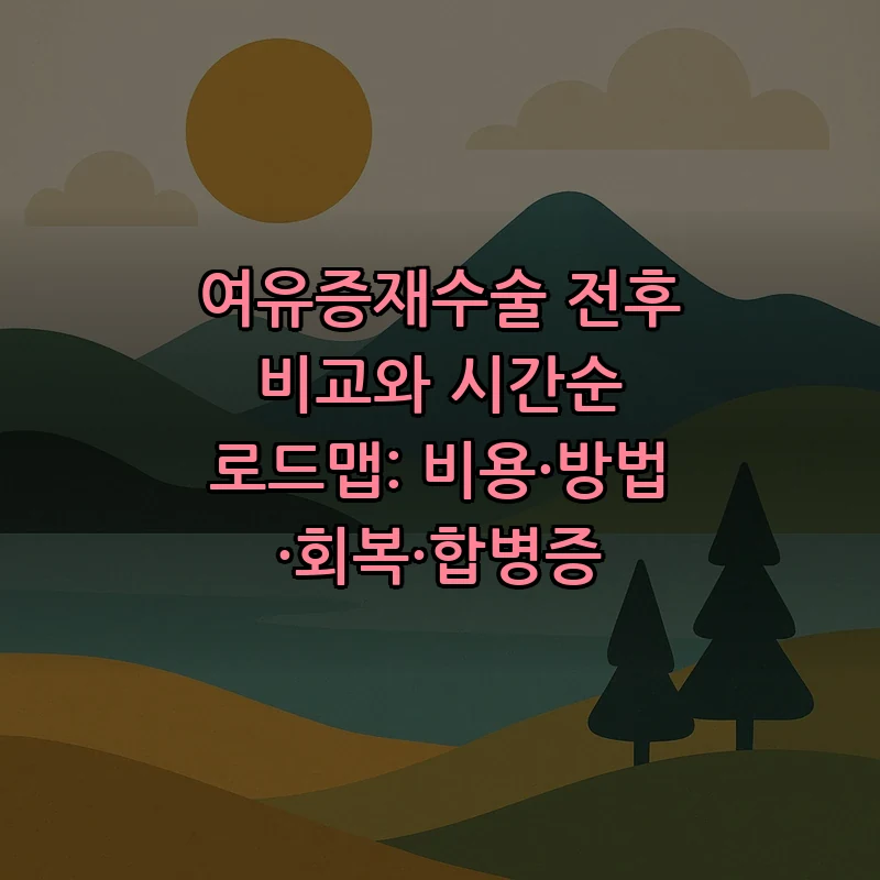 여유증재수술 전후 비교와 시간순 로드맵: 비용·방법·회복·합병증 커버 이미지