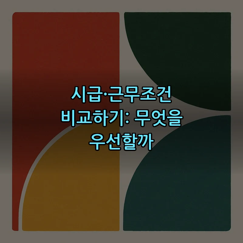 시급·근무조건 비교하기: 무엇을 우선할까