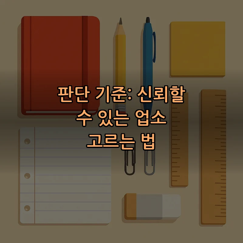 판단 기준: 신뢰할 수 있는 업소 고르는 법