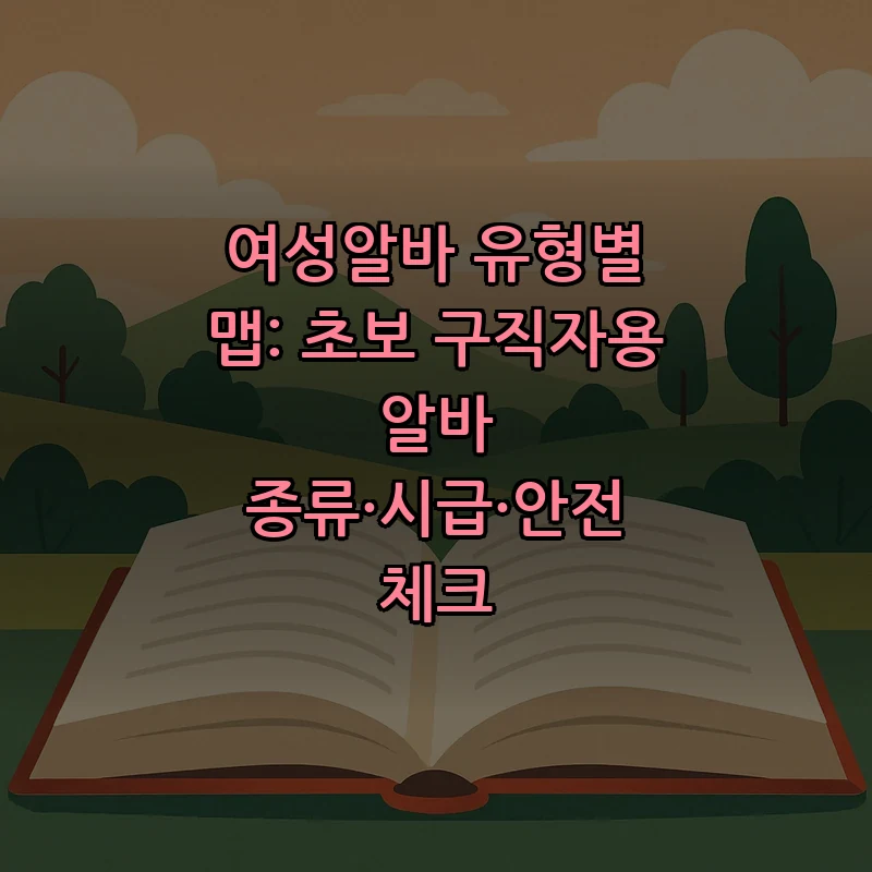 여성알바 유형별 맵으로 초보 구직자 가이드