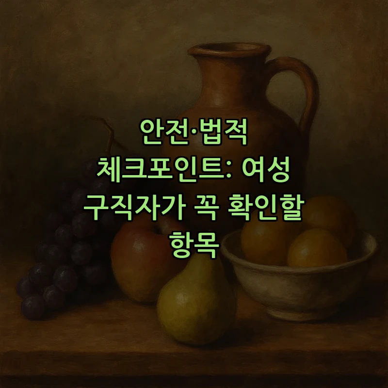 안전·법적 체크포인트: 여성 구직자가 꼭 확인할 항목