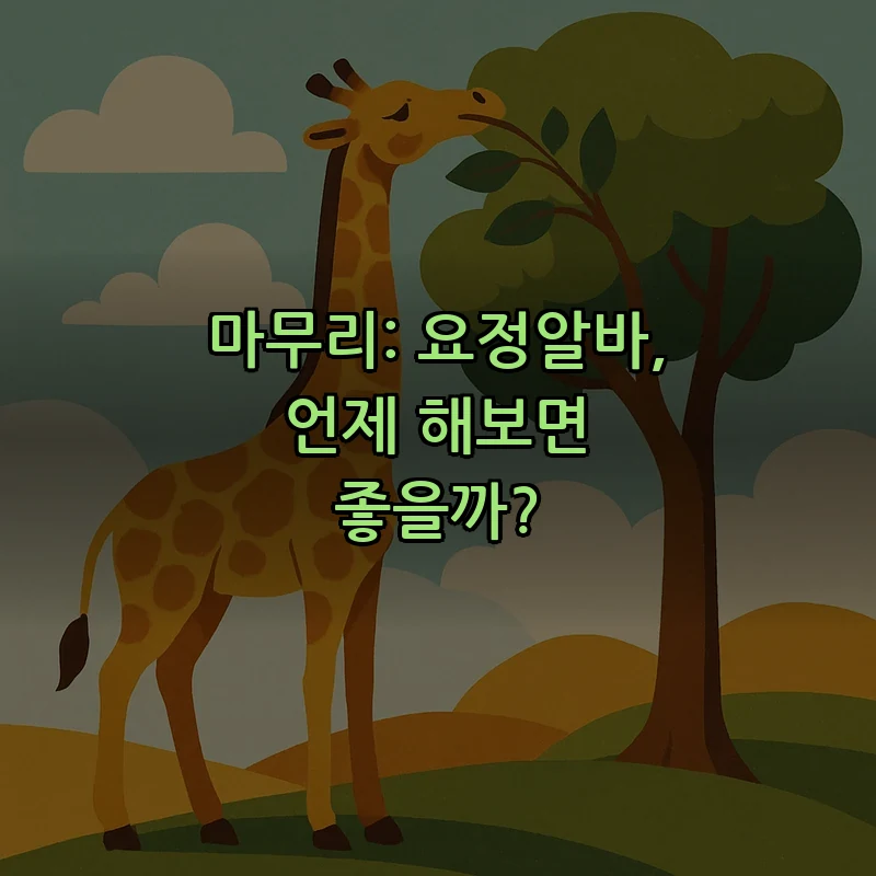 마무리: 요정알바, 언제 해보면 좋을까?