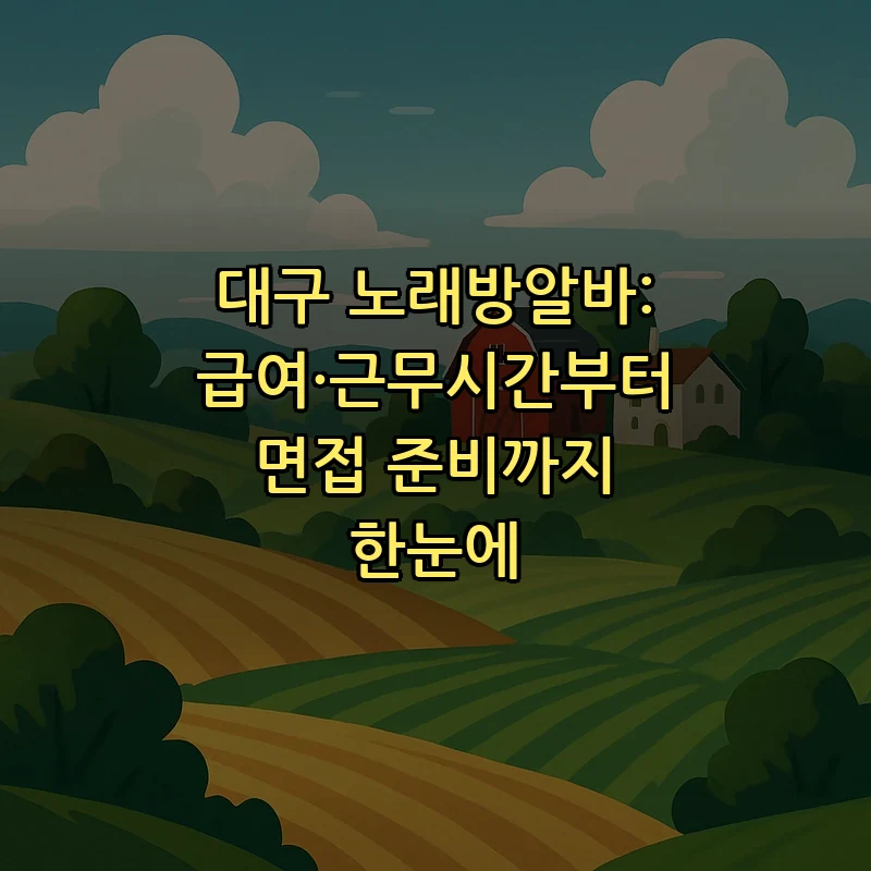 대구 노래방알바: 급여와 근무시간 총정리