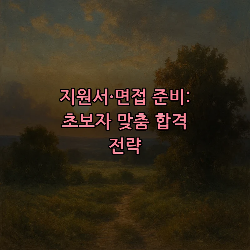 지원서·면접 준비: 초보자 맞춤 합격 전략