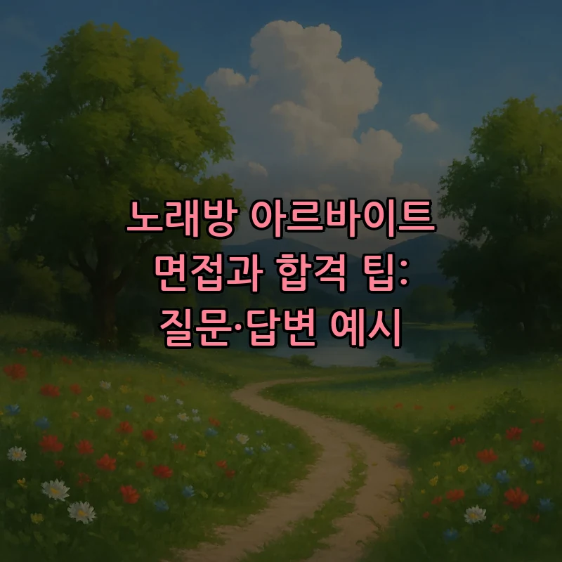 노래방 아르바이트 면접과 합격 팁: 질문·답변 예시