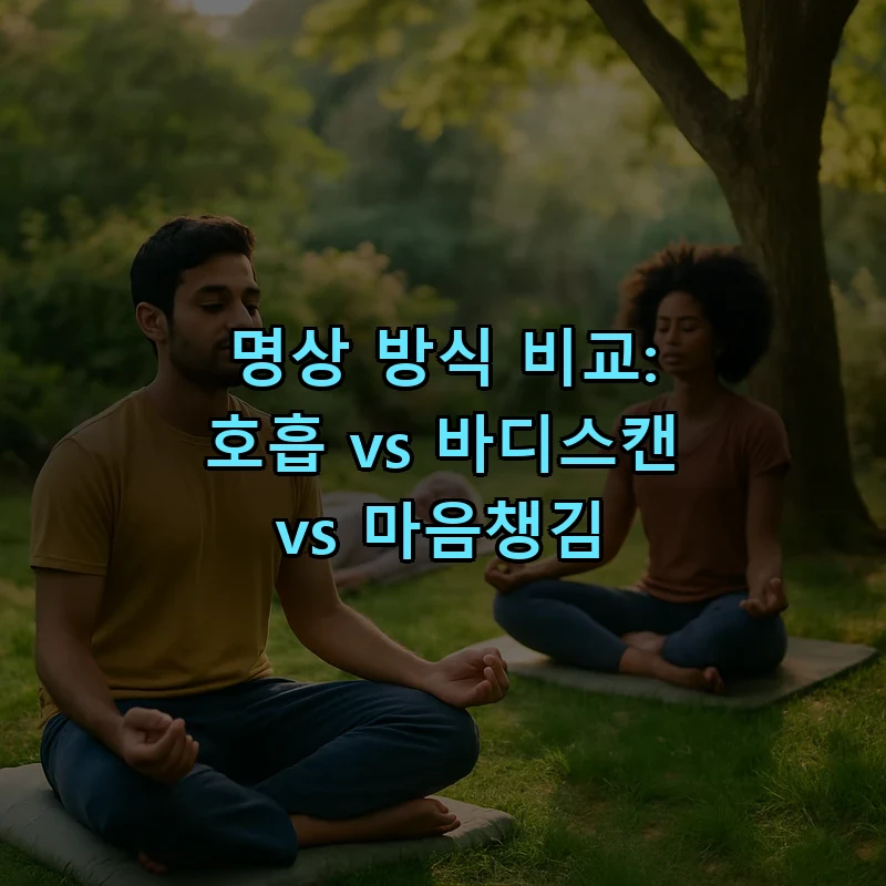 명상 방식 비교: 호흡 vs 바디스캔 vs 마음챙김