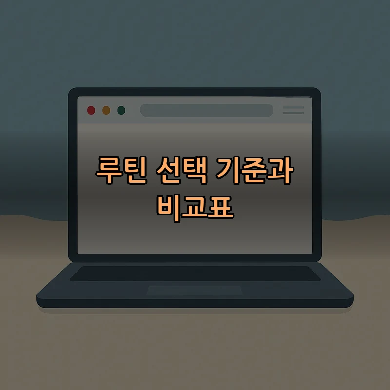 루틴 선택 기준과 비교표