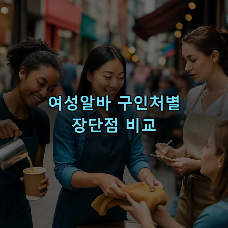 여성알바 구인처별 장단점 비교