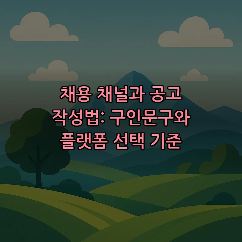 채용 채널과 공고 작성법: 구인문구와 플랫폼 선택 기준