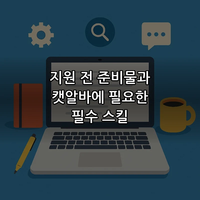 지원 전 준비물과 캣알바에 필요한 필수 스킬