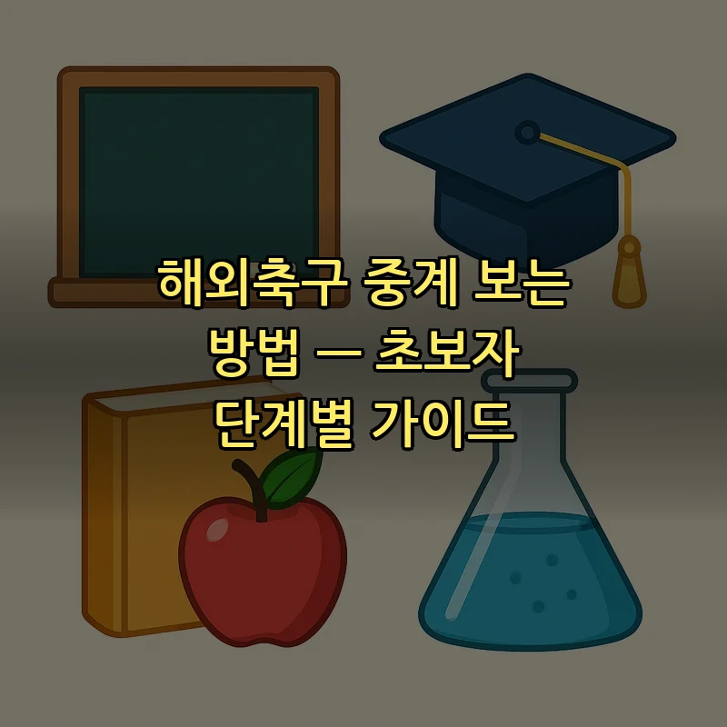 해외축구 중계 보는 방법 — 초보자 단계별 가이드