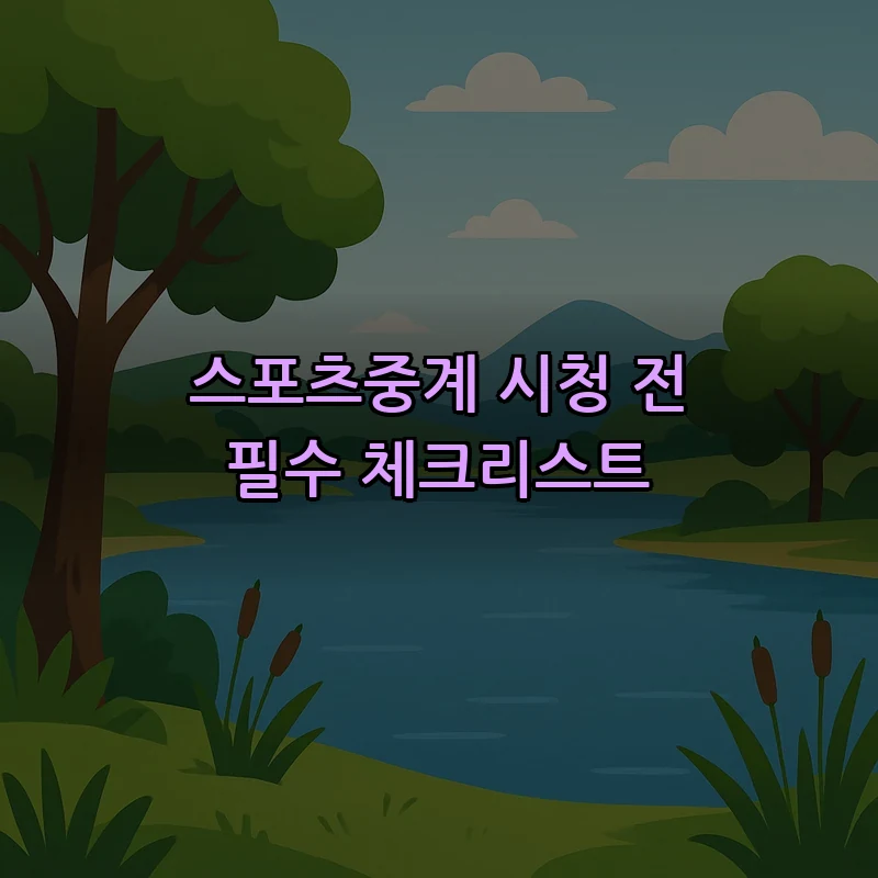 스포츠중계 시청 전 필수 체크리스트
