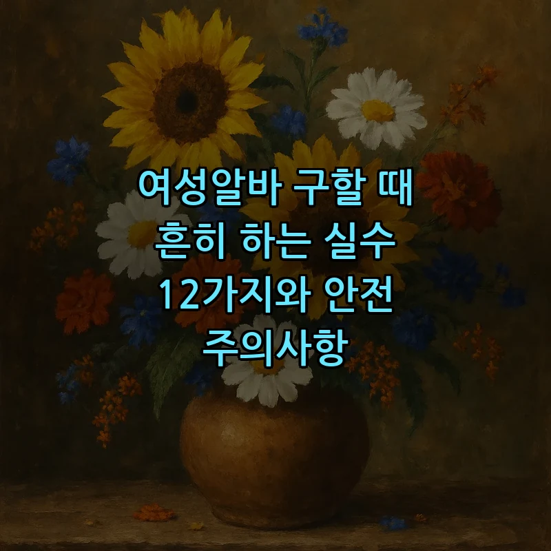여성알바 구할 때 흔히 하는 실수 12가지 및 안전 주의사항