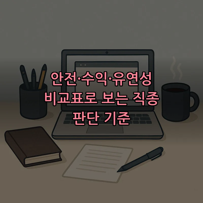 안전·수익·유연성 비교표로 보는 직종 판단 기준