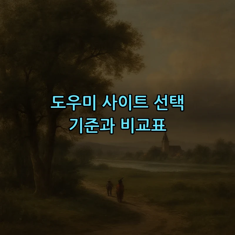 도우미 사이트 선택 기준과 비교표