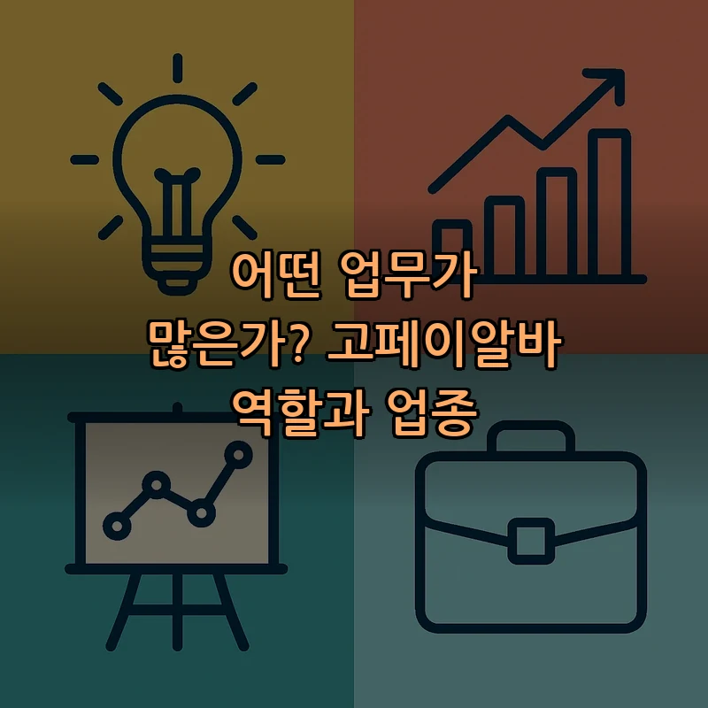 어떤 업무가 많은가? 고페이알바 역할과 업종