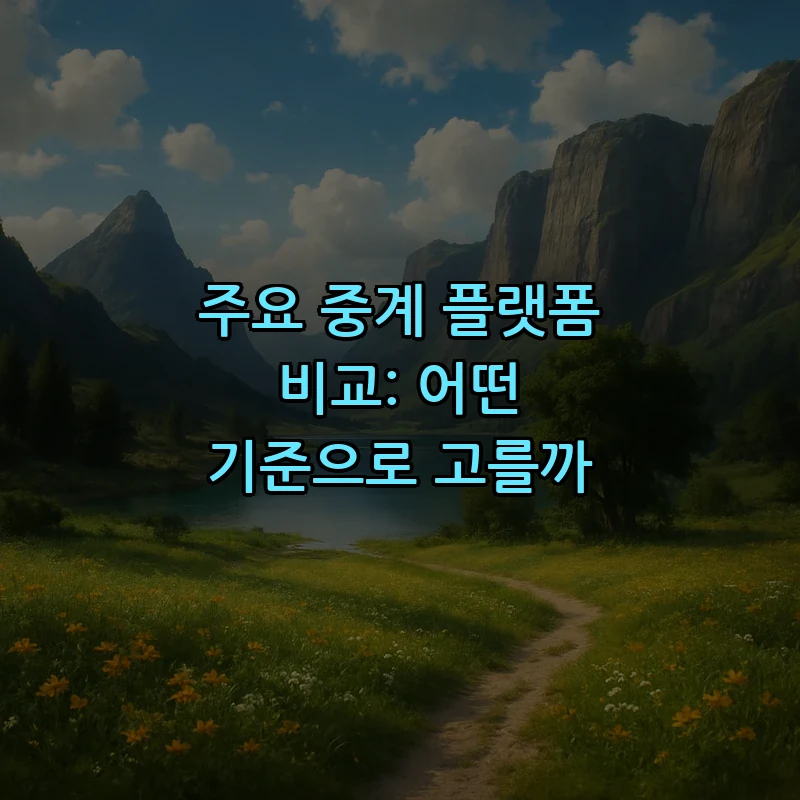 주요 중계 플랫폼 비교: 어떤 기준으로 고를까