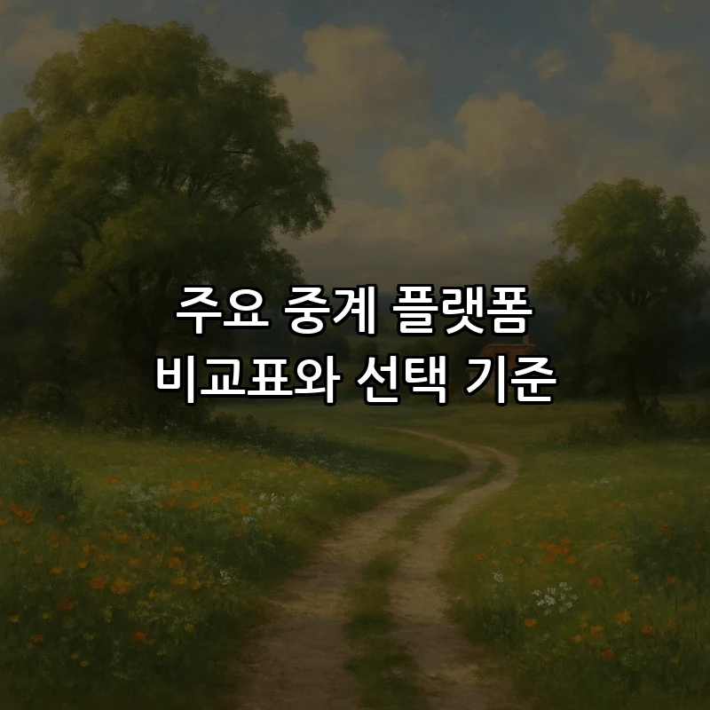주요 중계 플랫폼 비교표와 선택 기준