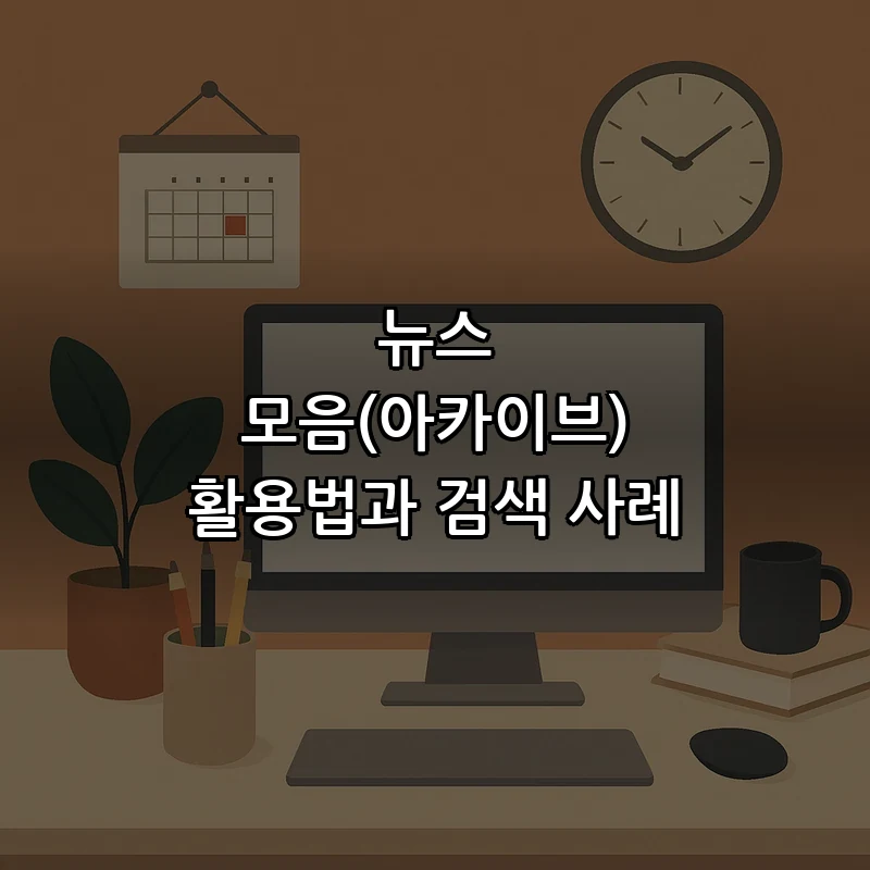 뉴스 모음(아카이브) 활용법과 검색 사례