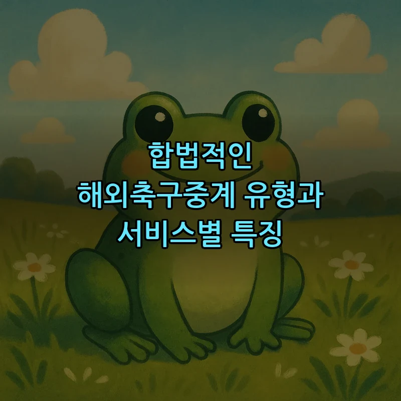 합법적인 해외축구중계 유형과 서비스별 특징