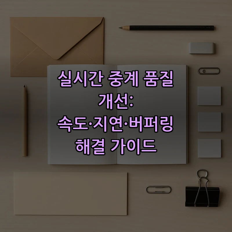 실시간 중계 품질 개선: 속도·지연·버퍼링 해결 가이드