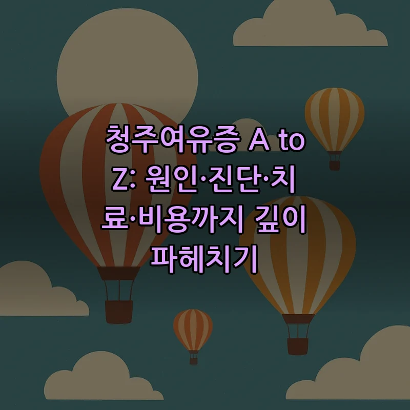 청주여유증 A to Z: 증상과 치료에 대해 알아보세요
