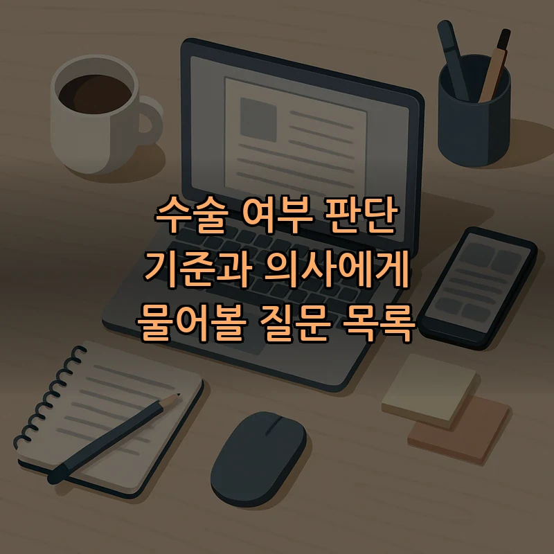 수술 여부 판단 기준과 의사에게 물어볼 질문 목록