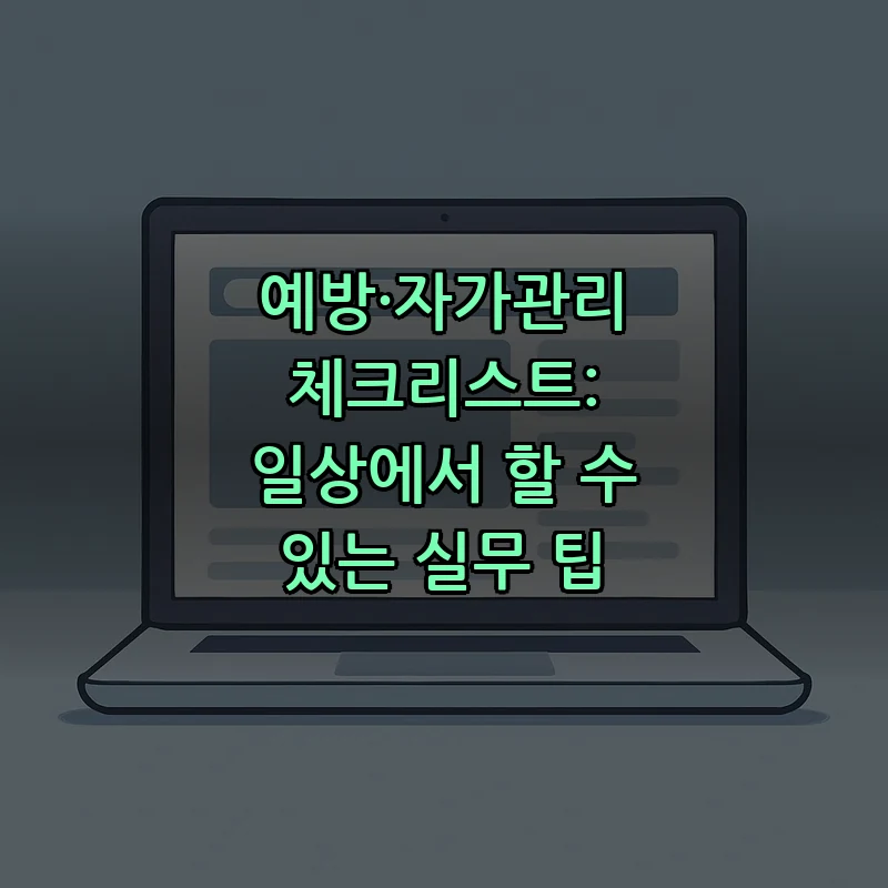 예방·자가관리 체크리스트: 일상에서 할 수 있는 실무 팁