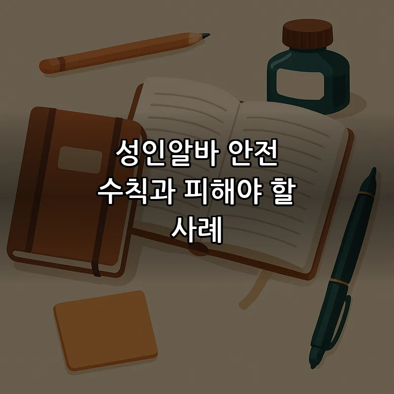 성인알바 안전 수칙과 피해야 할 사례
