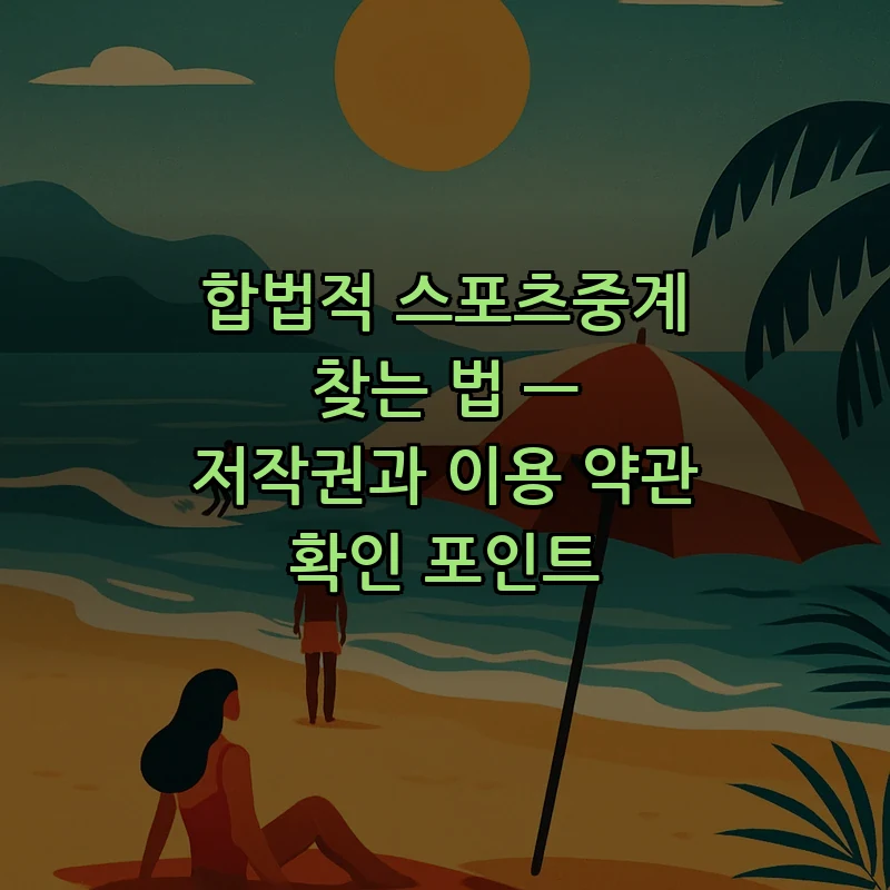 합법적 스포츠중계 찾는 법 — 저작권과 이용 약관 확인 포인트