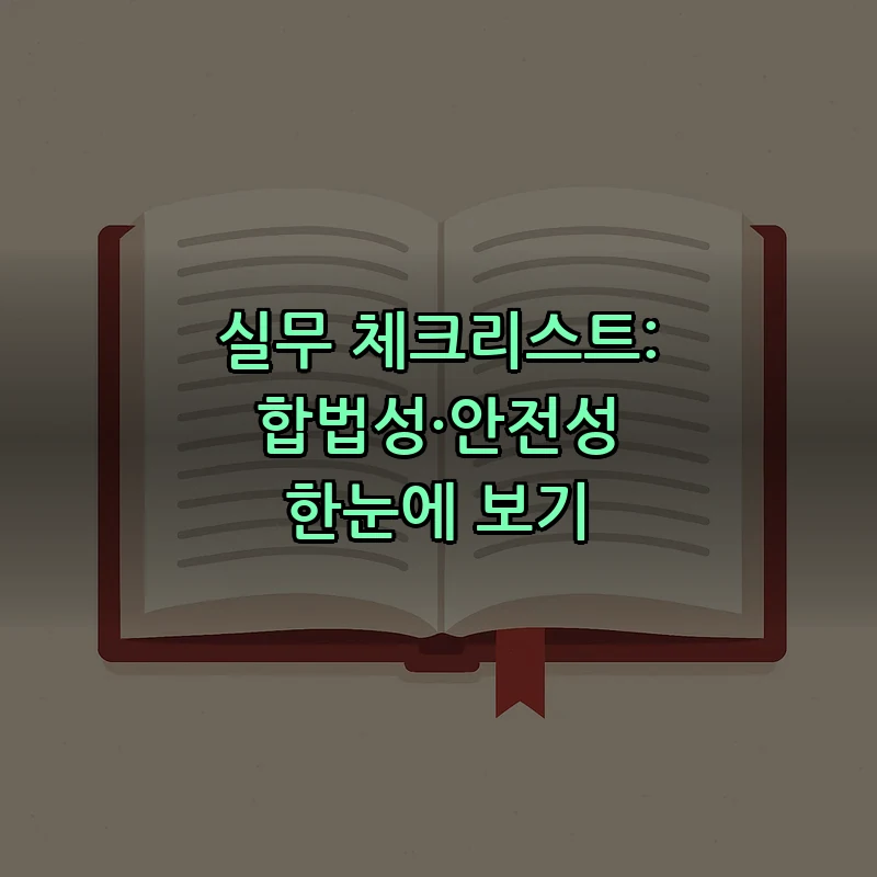 실무 체크리스트: 합법성·안전성 한눈에 보기