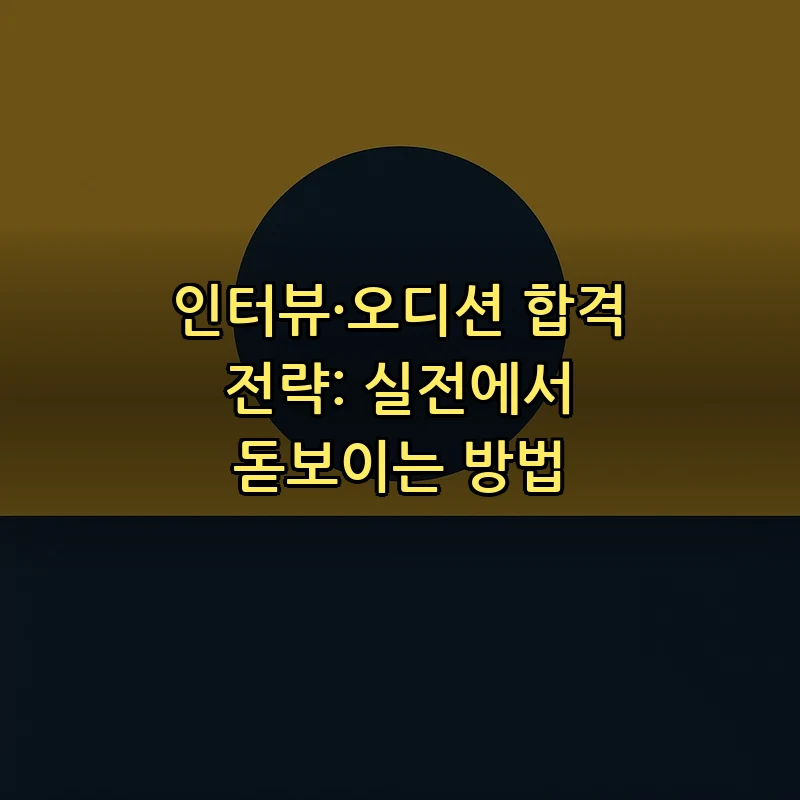 인터뷰·오디션 합격 전략: 실전에서 돋보이는 방법