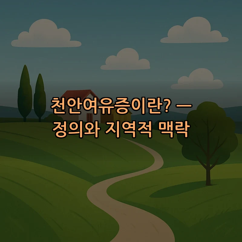 천안여유증이란? — 정의와 지역적 맥락