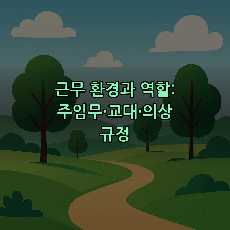 근무 환경과 역할: 주임무·교대·의상 규정