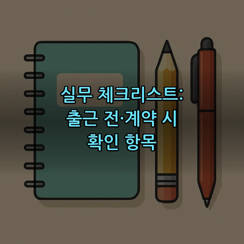 실무 체크리스트: 출근 전·계약 시 확인 항목