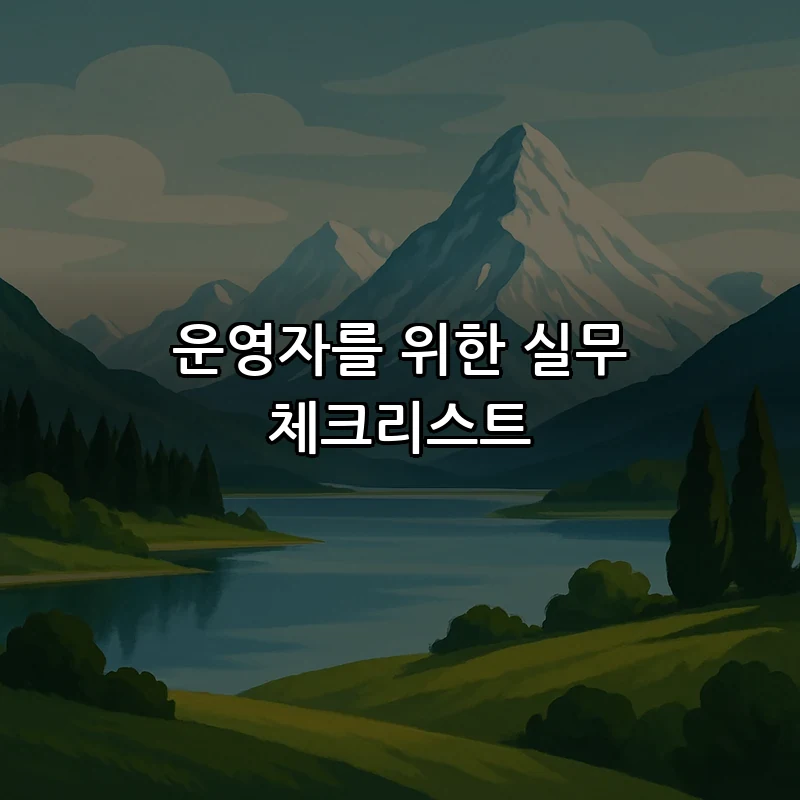 운영자를 위한 실무 체크리스트