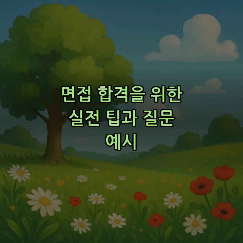 면접 합격을 위한 실전 팁과 질문 예시