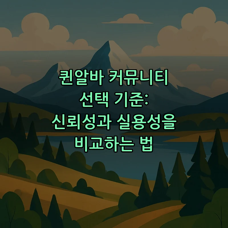 퀸알바 커뮤니티 선택 기준: 신뢰성과 실용성을 비교하는 법