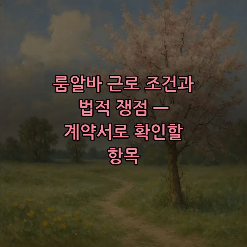 룸알바 근로 조건과 법적 쟁점 — 계약서로 확인할 항목