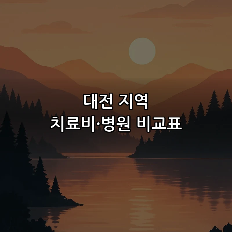 대전 지역 치료비·병원 비교표