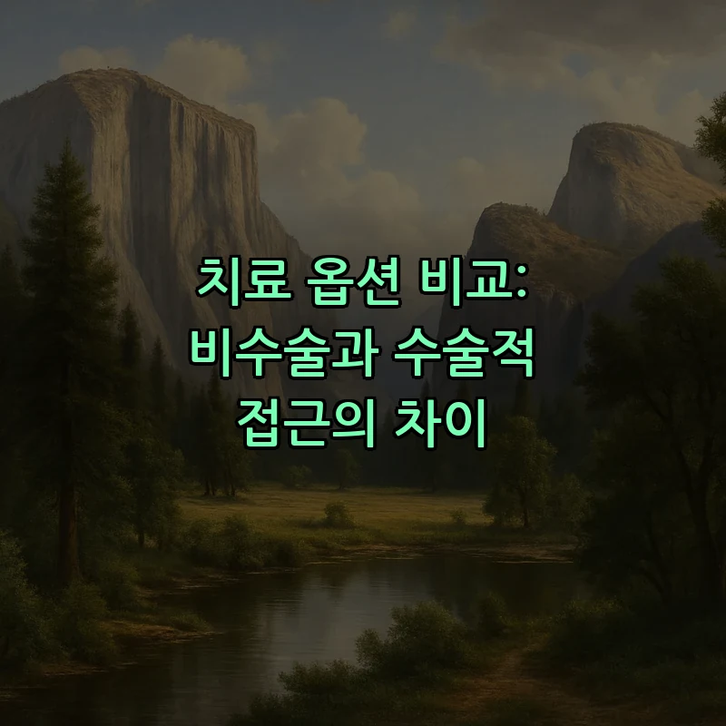 치료 옵션 비교: 비수술과 수술적 접근의 차이