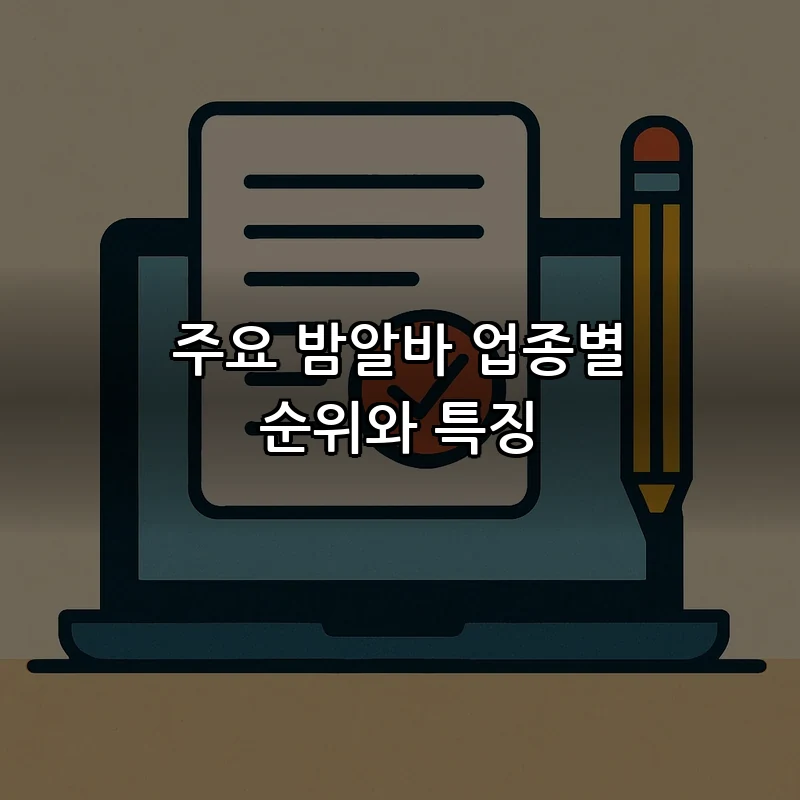 주요 밤알바 업종별 순위와 특징