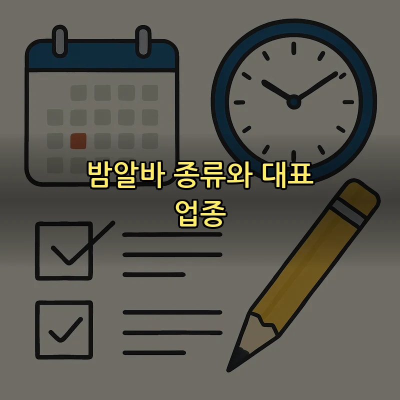 밤알바 종류와 대표 업종