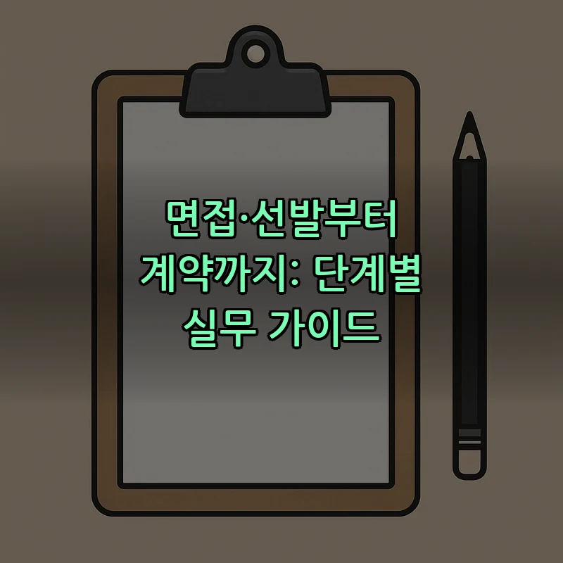 면접·선발부터 계약까지: 단계별 실무 가이드